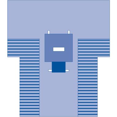 Medline Transverse Surgical Laparotomy T-Drape, Sterile, 102 x 78 x 121 in. - DYNJP3005
