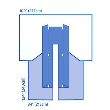Medline CV Split Surgical Drape with Clear Anesthesia Screen - DYNJP4006