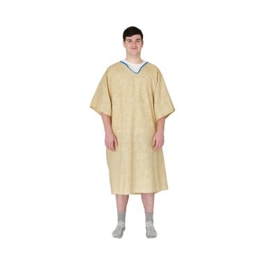 Medline Cotton/Poly Blend Patient Gowns, Assorted Styles and Prints