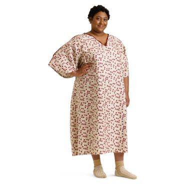 Medline Blended IV Gowns, with Side Ties, Size 5XL, Royale Print, Wine - MDTOG5ITSRSW