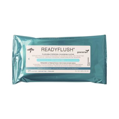 ReadyFlush Biodegradable Flushable Wipes, 8 x 10, Fragrance-Free