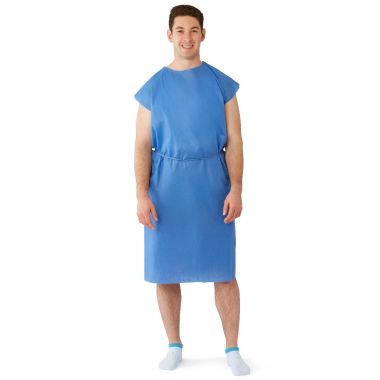 Medline Multilayer Patient Gowns, Blue or Pink