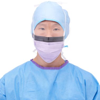 Medline ASTM Level 3 Surgical Face Mask, Purple Polypropylene - NON27410