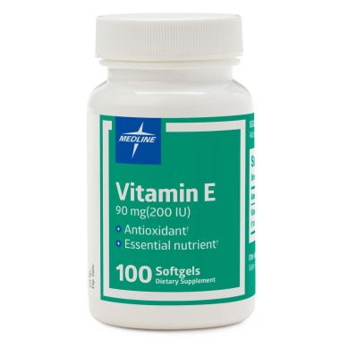 Medline Vitamin E Softgels, 90 mg, 100 ct.