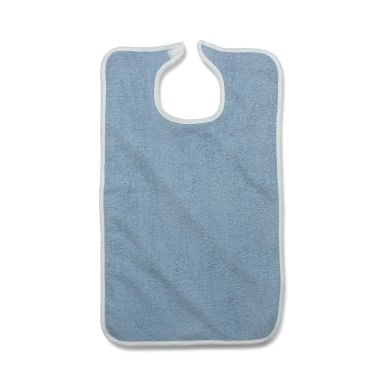Medline Hook-and-Loop Terry Cloth Clothing Protectors, Blue or White