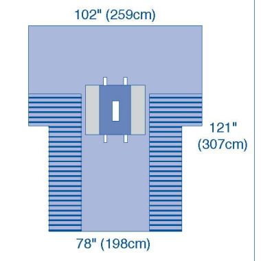 Medline UltraGard Laparotomy Drapes with Pouches, 102 x 121 x 78 in. - DYNJP3008UG