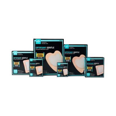 Medline Optifoam Gentle Foam Wound Dressing with Silicone Adhesive Border, Latex-Free
