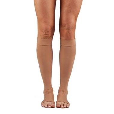 Shape To Fit Unisex Anti-Embolism Knee High 18 mmHg Compression Stockings, Open Toe