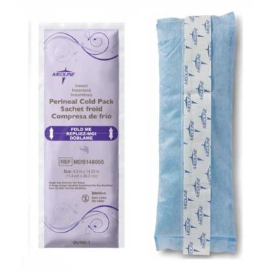 Medline Perineal Cold Packs, Standard & Deluxe, 4.5" x 14.25" (Pack of 24)