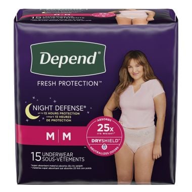 Depend Night Defense Incontinence Overnight Underwear for Women