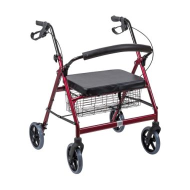DMI Extra-Wide Heavy Duty Steel Bariatric Rollator Walker w/ Seat & Basket
