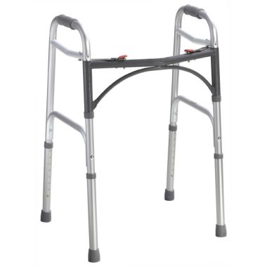 Drive Medical Deluxe Two Button Folding Walker - Silver