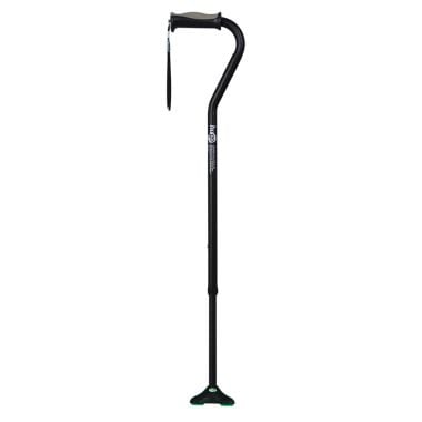 Hugo Ergonomic Offset Handle Cane with QuadPod Tip