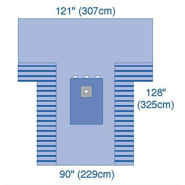 Medline UltraGard Extremity T-Drapes, 121 x 128 x 90 in. - DYNJP8003UG