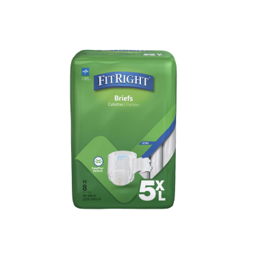 FitRight Ultra Bariatric Incontinence Briefs, 5XL, 90-106” - BARIBRIEFPLUS