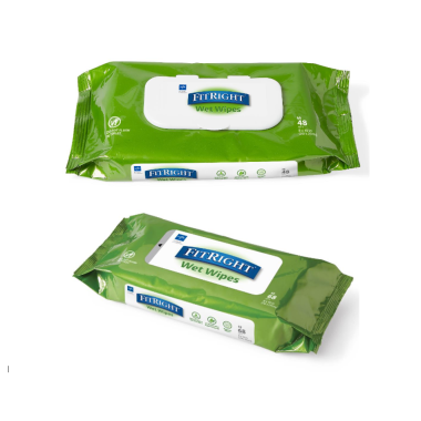 Medline FitRight Aloe Personal Cleansing Cloth Wipes, 8 x 10 inch Adult Large Incontinence Wipes