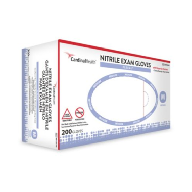 Cardinal Health Flexal Nitrile Exam Gloves, Powder Free, Non Sterile - XS, S, M, L, XL, 2XL