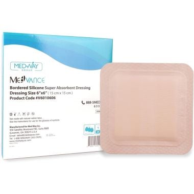 MedVance Bordered Super Absorbent Dressing, 6 x 6 in. - V601060
