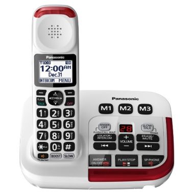 Panasonic KX-TGM420W Amplified Cordless Phone with Answering Machine