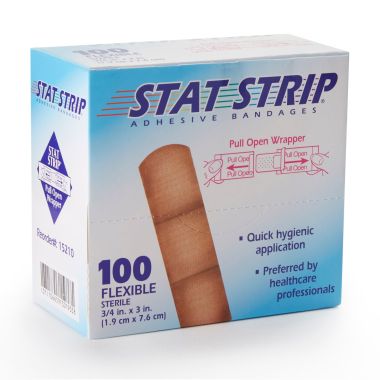 Stat Strip Fabric Adhesive Bandages, Lightweight Flexible - Several Sizes