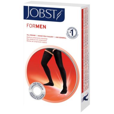 Jobst Men's 20-30 mmHg Closed Toe Thigh High Compression Socks