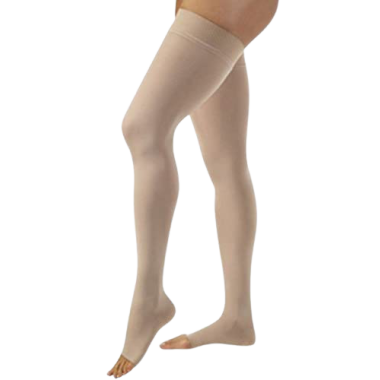 Jobst Relief Garter Style Thigh High Compression Stockings (No Grip Top) OPEN TOE 20-30 mmHg 