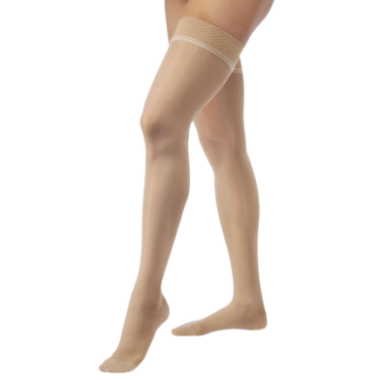 Jobst Ultrasheer Thigh High Compression Socks, Lace Silicone Top Band Extra Firm 30-40 mmHg