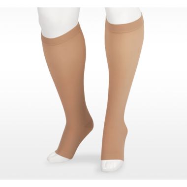 Juzo Soft 2002 Knee High 30-40 mmHg Compression Socks, Open Toe, Silicone Top Band, Short