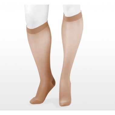 Juzo Naturally Sheer Knee High 20-30 mmHg Compression Socks, Closed Toe
