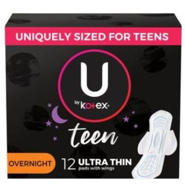 U Kotex for Teens Super Premium Ultra Thin Overnight Pads With Wings