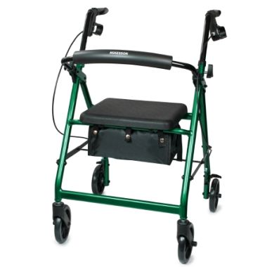 McKesson 4 Wheel Aluminum Frame Folding Rollator