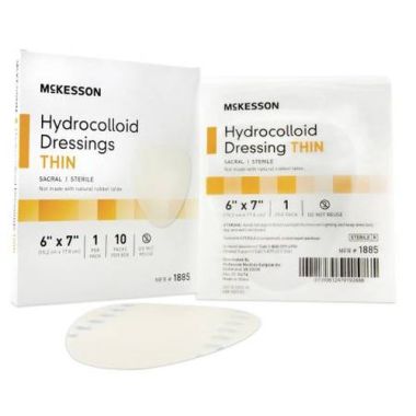 McKesson 6 x 7 Inch Hydrocolloid Dressing - 1885 | Thin, Sterile