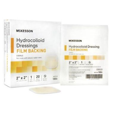 Mckesson Hydrocolloid 2 x 2 Inch Dressing with Film Backing - 1886 | Sterile