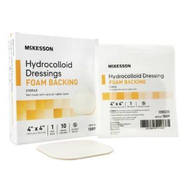 McKesson Hydrocolloid Dressing with Foam Backing 4 x 4 Inch - Sterile