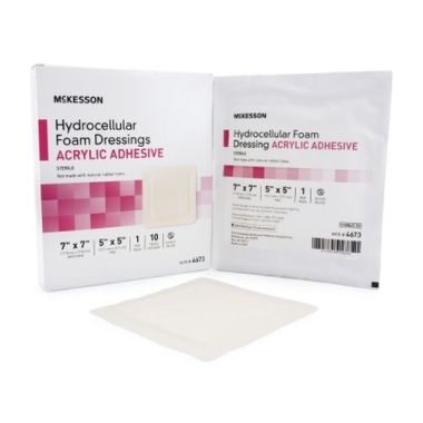 Mckesson Hydrocellular Adhesive Foam Dressing Acrylic with Border Sterile