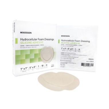Adhesive Foam Dressing Silicone Adhesive 7 x 7 Inch Sacral - Sterile