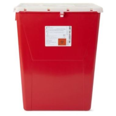 12 Gallon Prevent Red Sharps Container with Vertical Entry Locking Lid - 2267