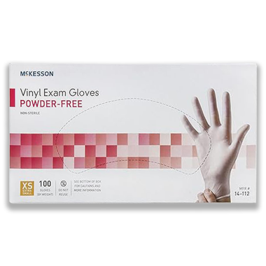 Mckesson Clear Vinyl Smooth Exam Gloves Powder-Free - 14-114, 14-116, 14-118, 14-120