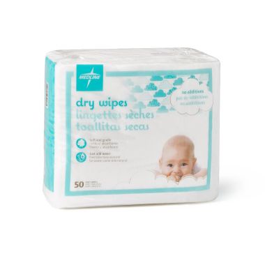 Medline Ultrasoft Baby Disposable Dry Cleansing Cloths - 10" x 13"