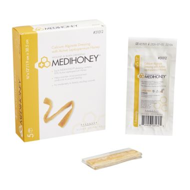 MEDIHONEY Calcium Alginate Dressing, Rope 3/4x12 Inch - 31012