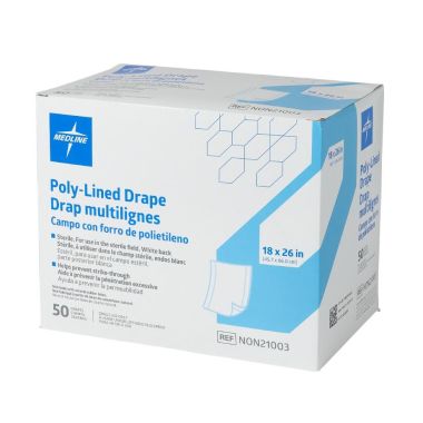 Medline Sterile Disposable Drapes, Tissue/Poly
