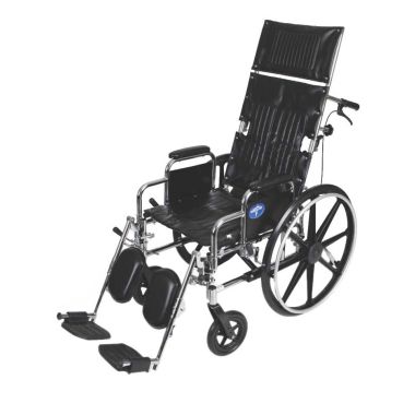 Medline Reclining Wheelchair, Desk Length Arms, Elevating Legrests, Chrome Frame