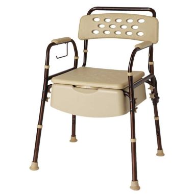 Medline Elements Bedside Commode w/ Microban | Model MDS89664ELMB