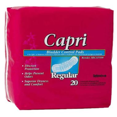 Medline Capri Bladder Control Pads - Light Absorbency