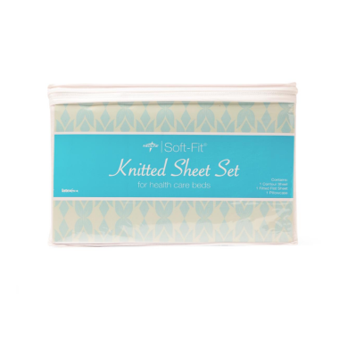 Medline Soft-Fit Knitted Flat Sheet Set, White Dealer Pack - MDTDEALERPKH