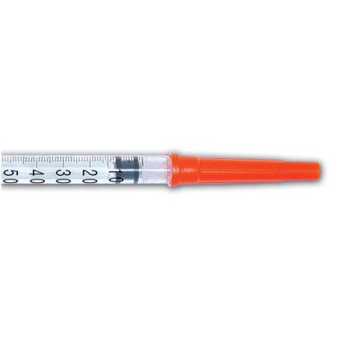 Baksnap Retractable Safety Syringe, 29G, 1/2 in. Needle, 0.5 mL - 1 mL