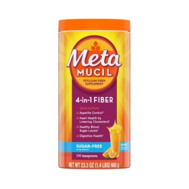 Metamucil Sugar-Free Orange Smooth Powder, 4-in-1 Fiber