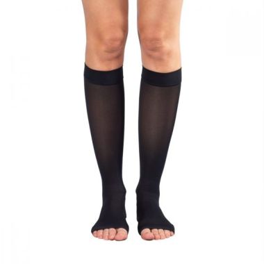 Shape To Fit Unisex Microfiber Medical Knee High Open-Toe Stockings 20-30 mmHg