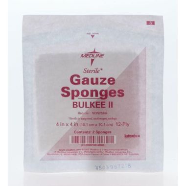 Medline 4 x 4 Bulkee Super Fluff Gauze Sponges 12 Ply, Sterile - NON25844