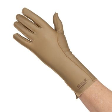 Norco Therapeutic Compression Glove Full Finger Wrist Length, Beige